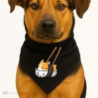 Corgi Sushi Funny Dog Gift USA-Made Doggie Bandana thumb 1