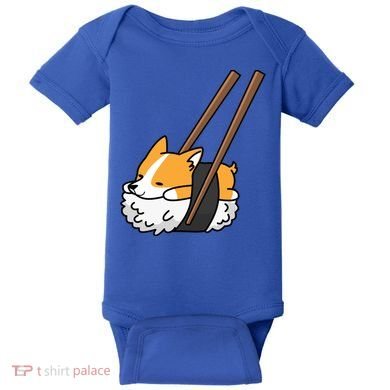Corgi Sushi Funny Dog Gift Baby Bodysuit