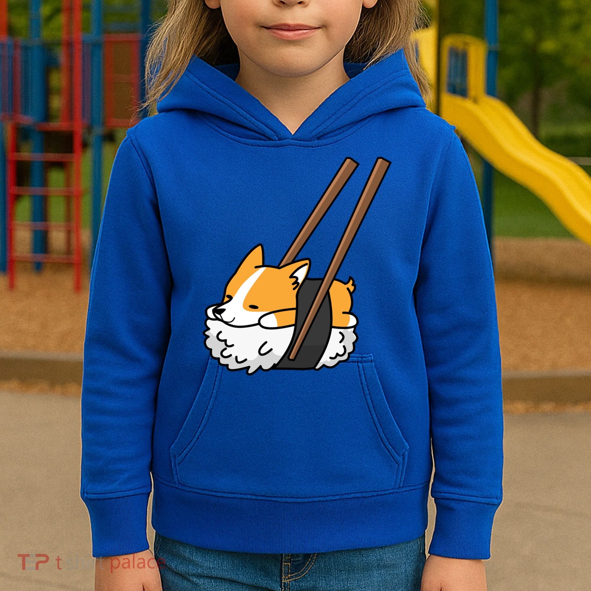 Corgi Sushi Funny Dog Gift Kids Hoodie