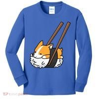 Corgi Sushi Funny Dog Gift Kids Long Sleeve Shirt thumb 0