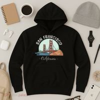 California San Francisco Gift Golden Gate Bridge Souvenir Hoodie thumb 3