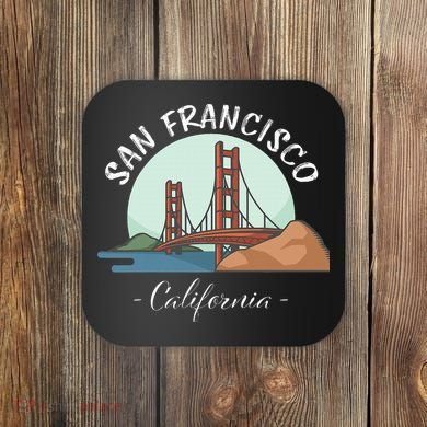 California San Francisco Gift Golden Gate Bridge Souvenir Coaster
