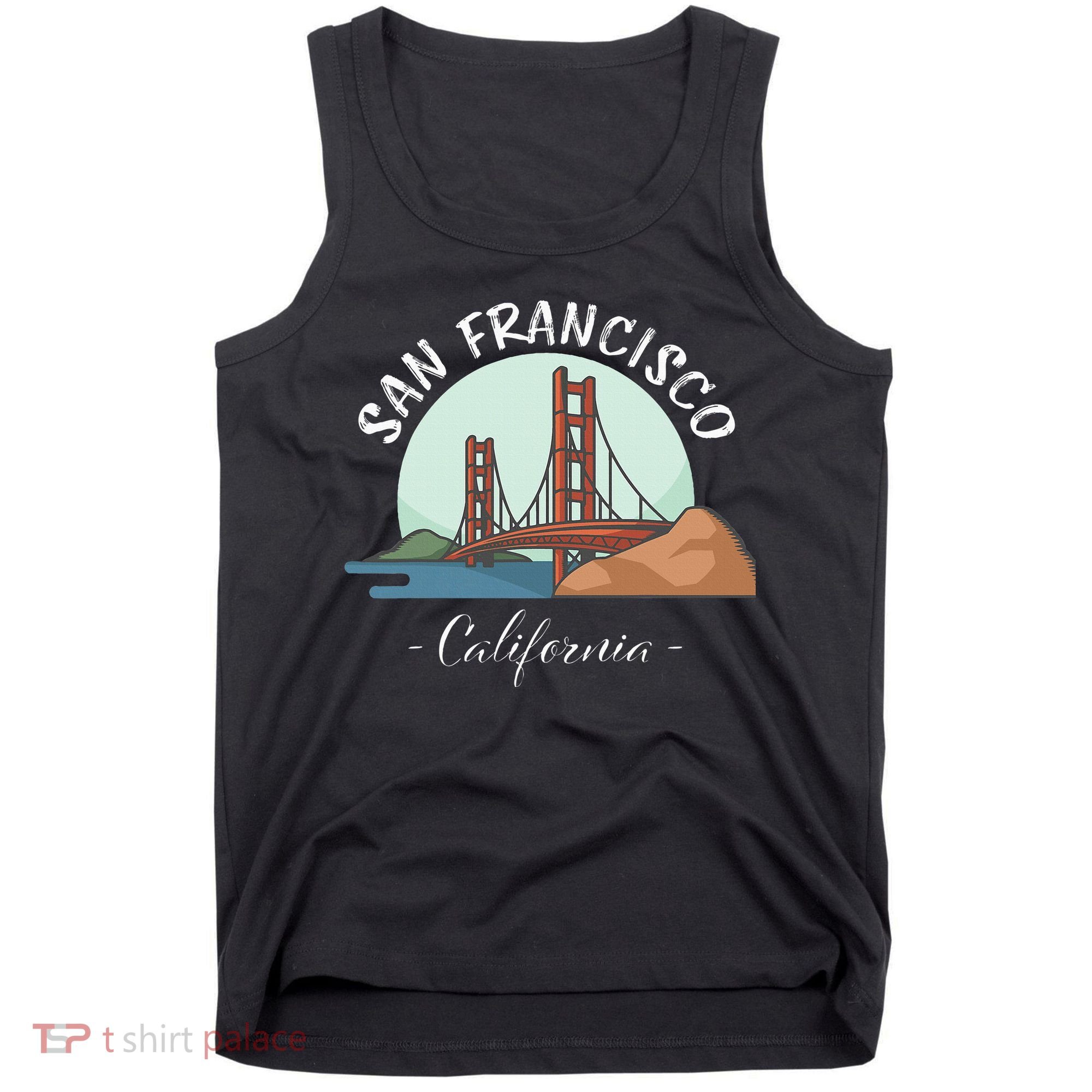 California San Francisco Gift Golden Gate Bridge Souvenir Tank Top