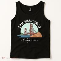 California San Francisco Gift Golden Gate Bridge Souvenir Tank Top thumb 2