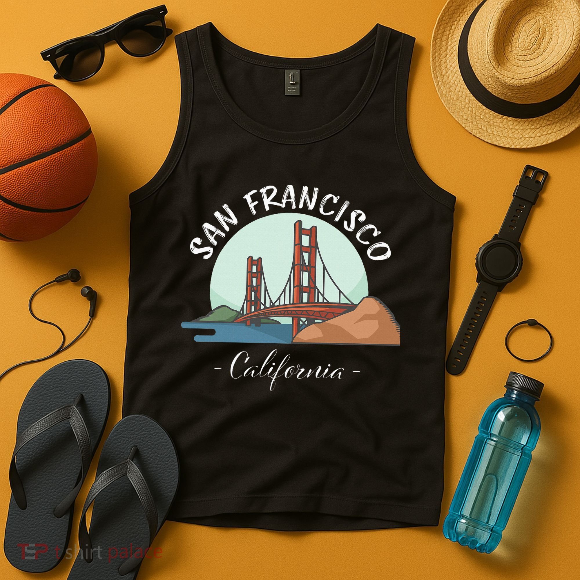 California San Francisco Gift Golden Gate Bridge Souvenir Tank Top