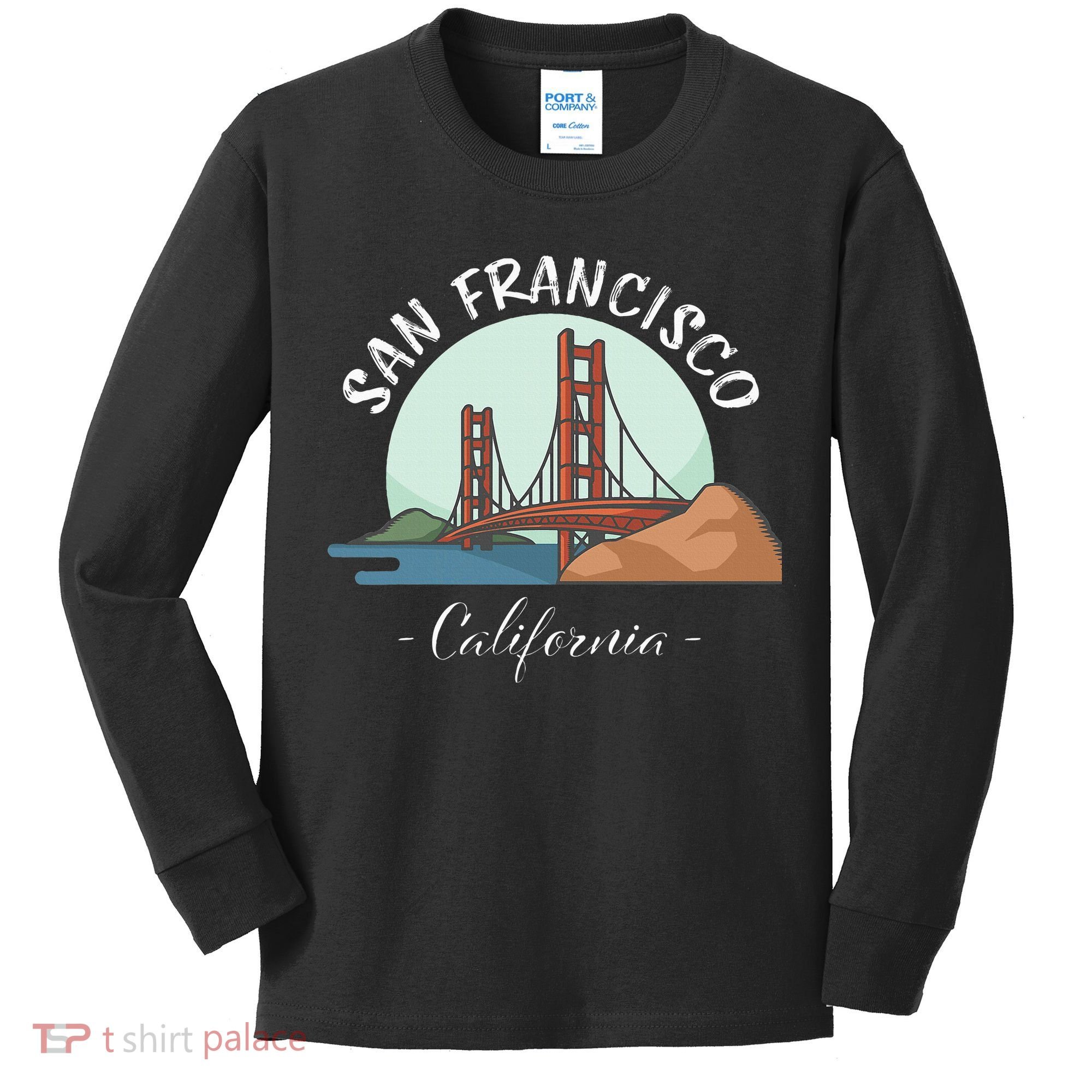 California San Francisco Gift Golden Gate Bridge Souvenir Kids Long Sleeve Shirt