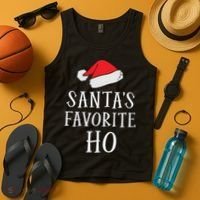 Christmas Santas Favorite Ho Funny Xmas Tank Top thumb 4