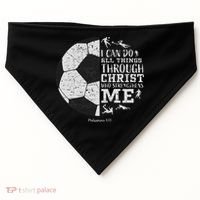 Christian Soccer Faith Bible Verse Philippians 413 USA-Made Doggie Bandana thumb 0