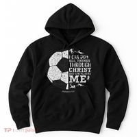 Christian Soccer Faith Bible Verse Philippians 413 Hoodie thumb 0