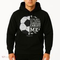 Christian Soccer Faith Bible Verse Philippians 413 Hoodie thumb 2