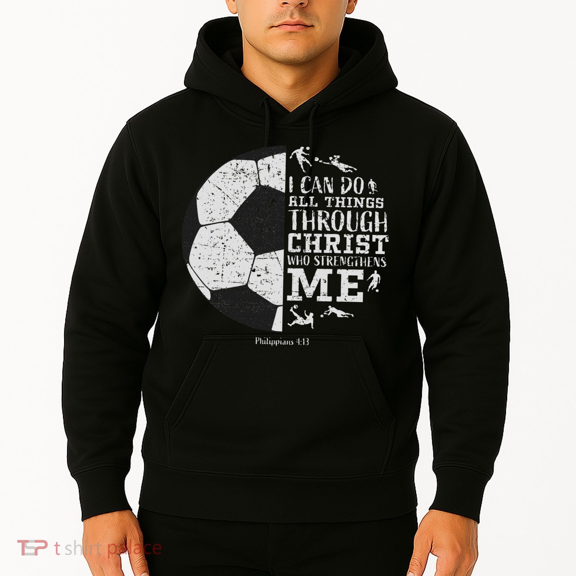 Christian Soccer Faith Bible Verse Philippians 413 Hoodie