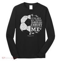 Christian Soccer Faith Bible Verse Philippians 413 Long Sleeve Shirt thumb 0