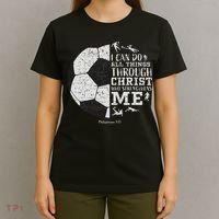 Christian Soccer Faith Bible Verse Philippians 413 T-Shirt thumb 4