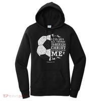 Christian Soccer Faith Bible Verse Philippians 413 Women's Hoodie thumb 0