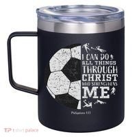 Christian Soccer Faith Bible Verse Philippians 413 12oz Stainless Steel Coffee Mug thumb 2