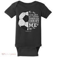 Christian Soccer Faith Bible Verse Philippians 413 Baby Bodysuit thumb 0