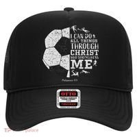 Christian Soccer Faith Bible Verse Philippians 413 Hat thumb 0
