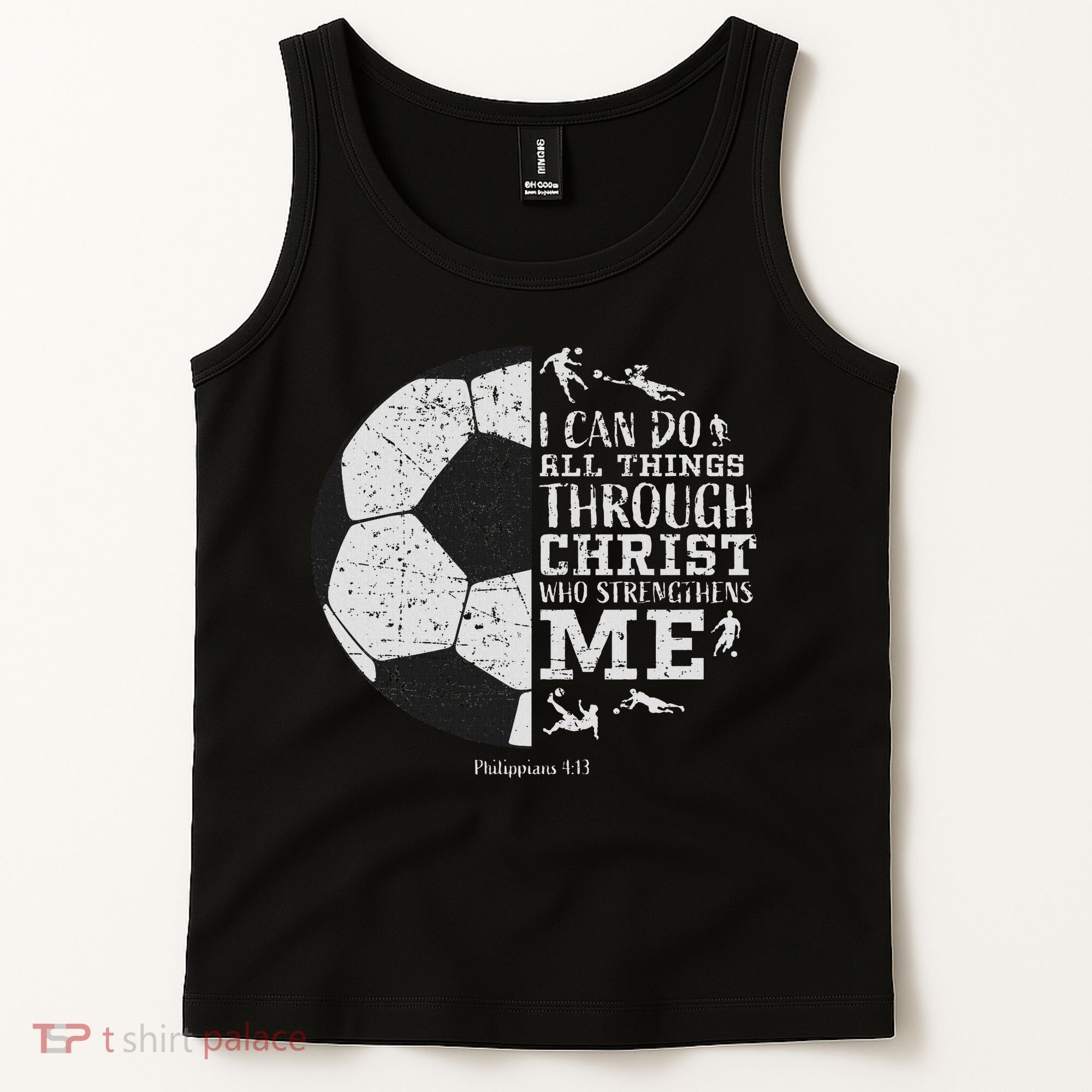 Christian Soccer Faith Bible Verse Philippians 413 Tank Top