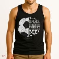 Christian Soccer Faith Bible Verse Philippians 413 Tank Top thumb 3