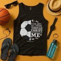 Christian Soccer Faith Bible Verse Philippians 413 Tank Top thumb 4