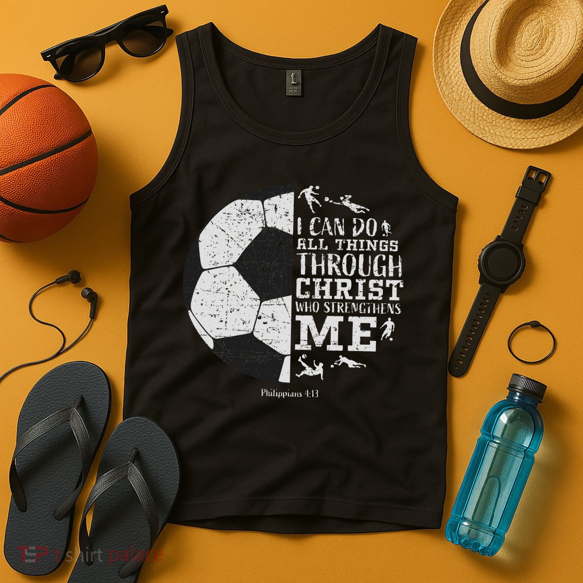 Christian Soccer Faith Bible Verse Philippians 413 Tank Top