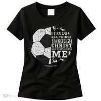 Christian Soccer Faith Bible Verse Philippians 413 Women's T-Shirt thumb 0
