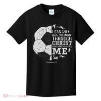 Christian Soccer Faith Bible Verse Philippians 413 Kids T-Shirt thumb 0