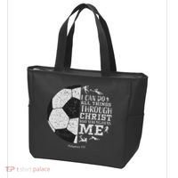 Christian Soccer Faith Bible Verse Philippians 413 Tote Bag thumb 3
