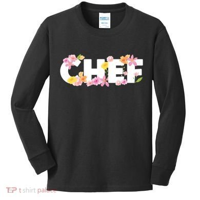 Chef Spring Floral Kids Long Sleeve Shirt