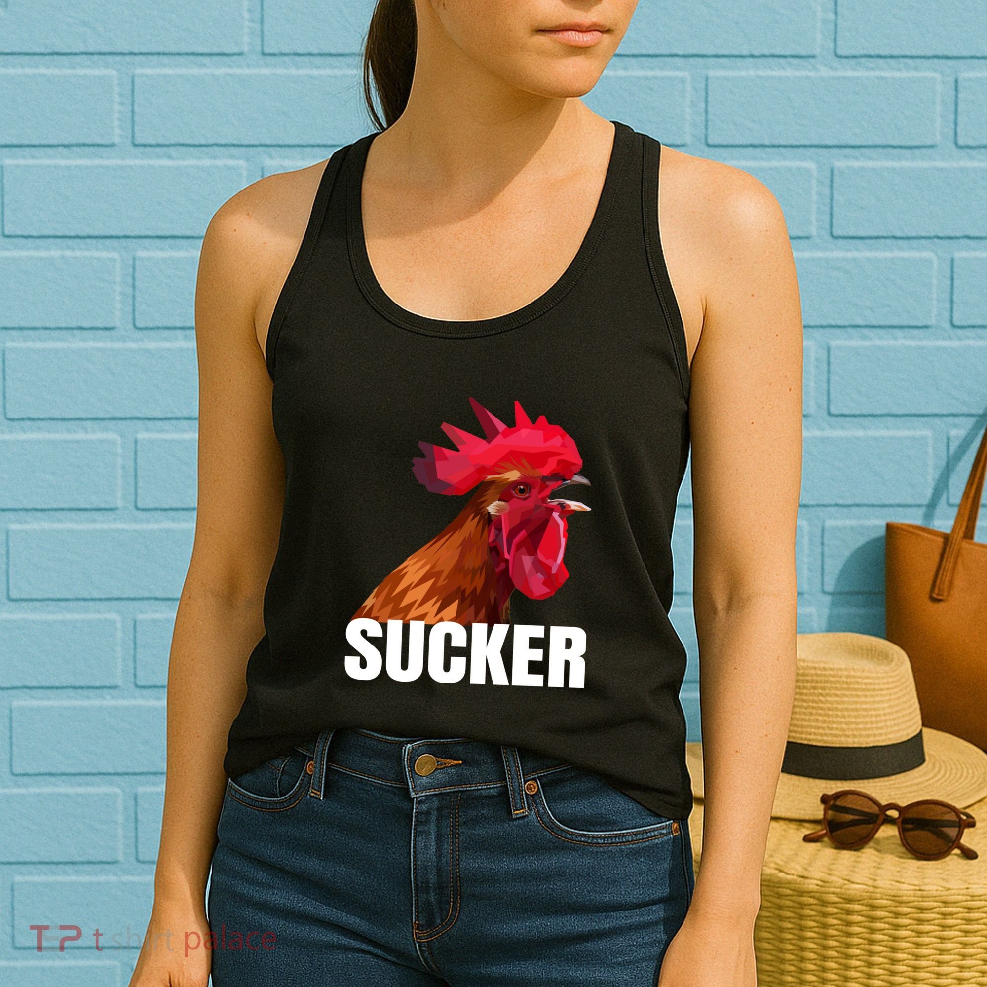 Cock Sucker Funny Rooster Joke Women's Tank Top