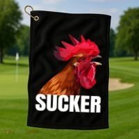 Cock Sucker Funny Rooster Joke Golf Towel thumb 1