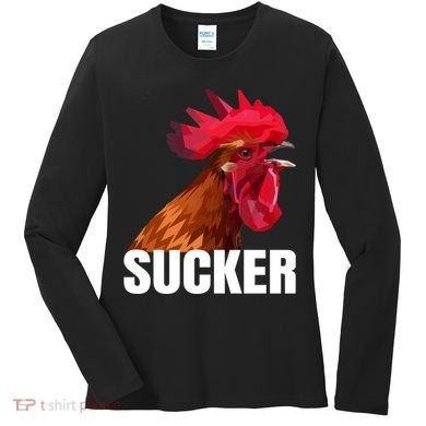 Cock Sucker Funny Rooster Joke Women's Long Sleeve Shirt