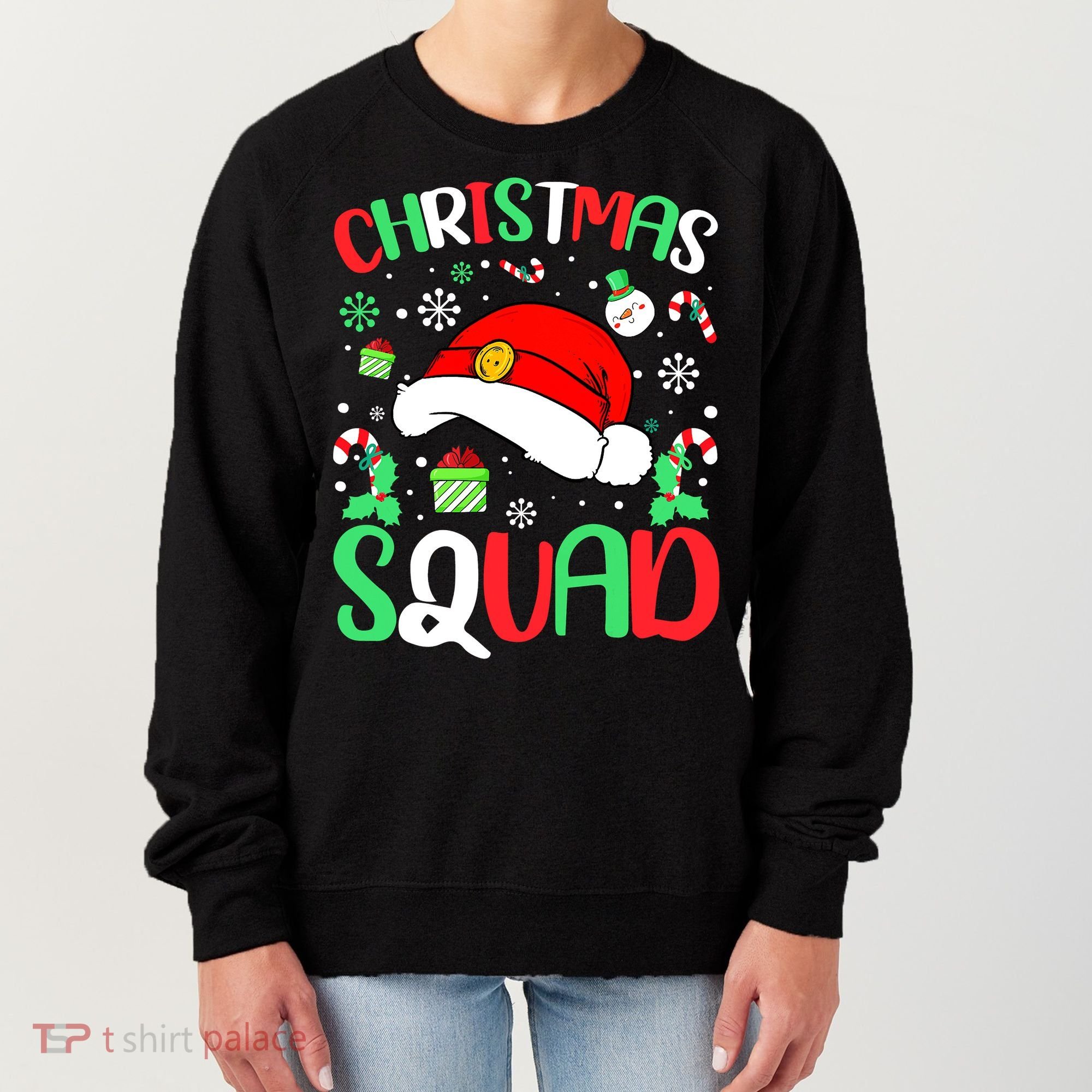 Christmas Squad Family Group Matching Christmas Pajama Party Women's Sweatshirt