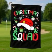 Christmas Squad Family Group Matching Christmas Pajama Party Golf Towel thumb 1