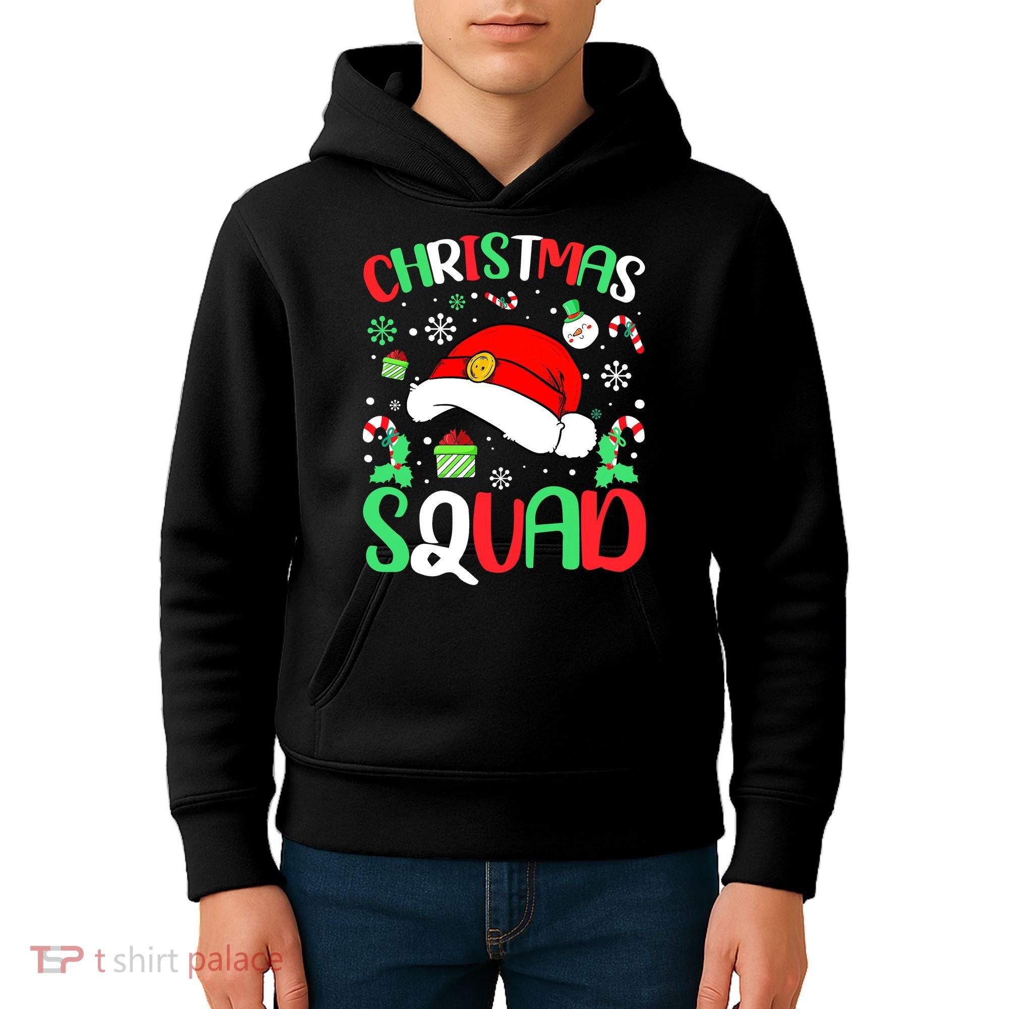 Christmas Squad Family Group Matching Christmas Pajama Party Kids Hoodie