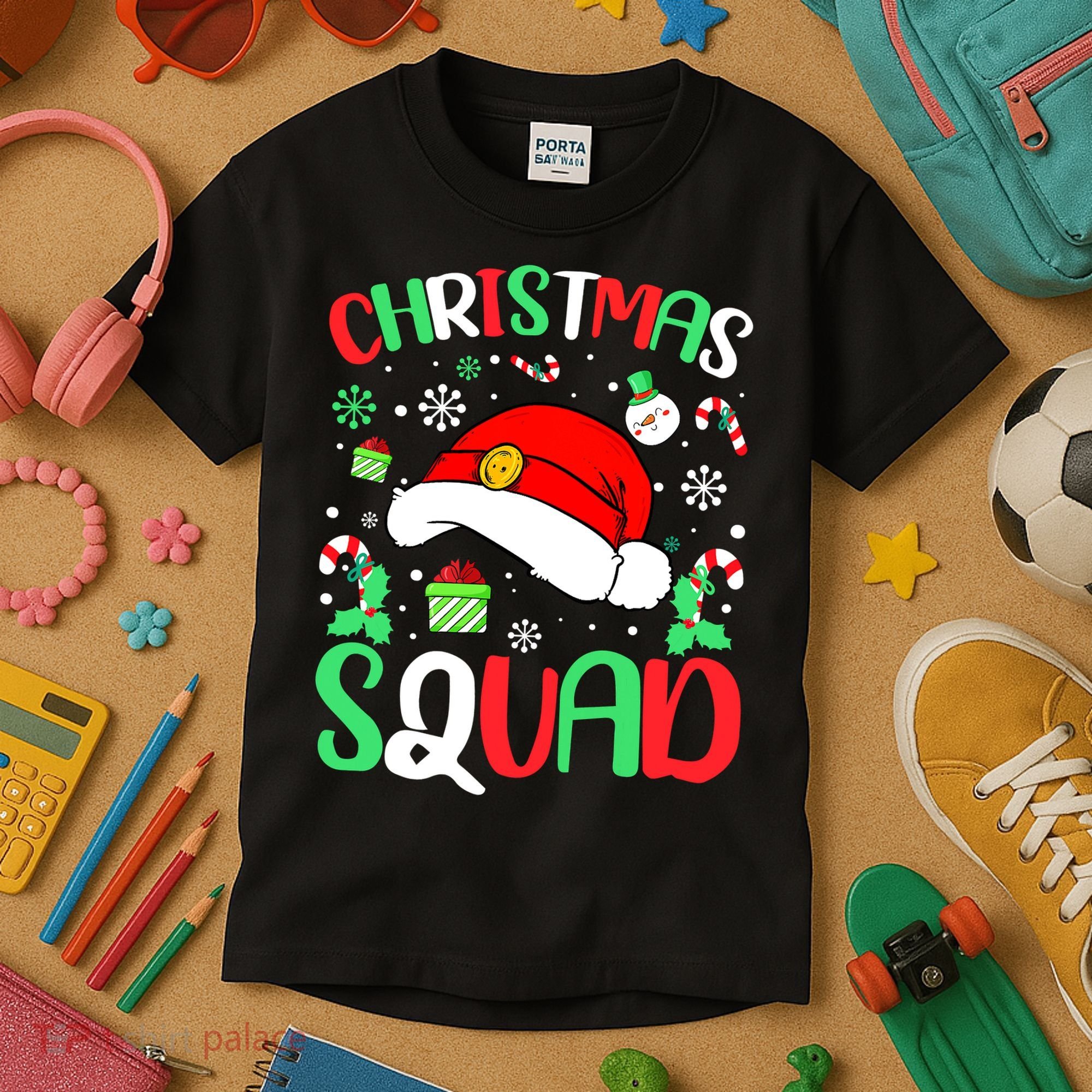 Christmas Squad Family Group Matching Christmas Pajama Party Kids T-Shirt