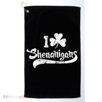 Clover Shenanigans Funny Irish Clover St Saint Patricks Day Golf Towel thumb 0