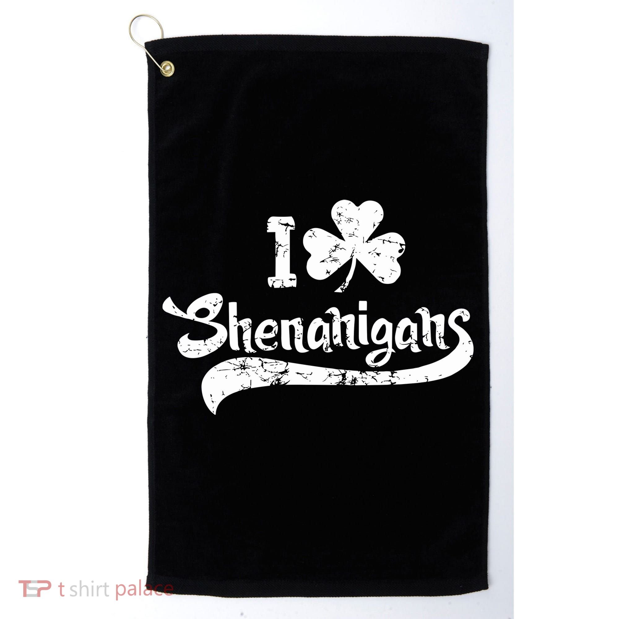 Clover Shenanigans Funny Irish Clover St Saint Patricks Day Golf Towel