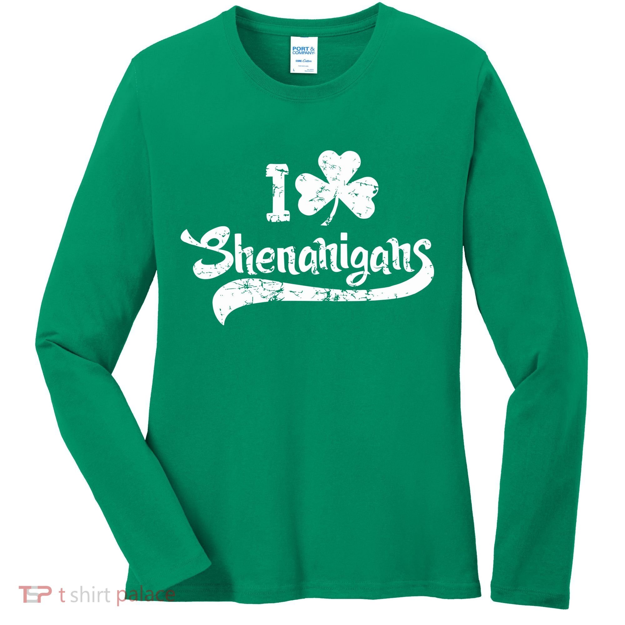 Clover Shenanigans Funny Irish Clover St Saint Patricks Day Women's Long Sleeve Shirt