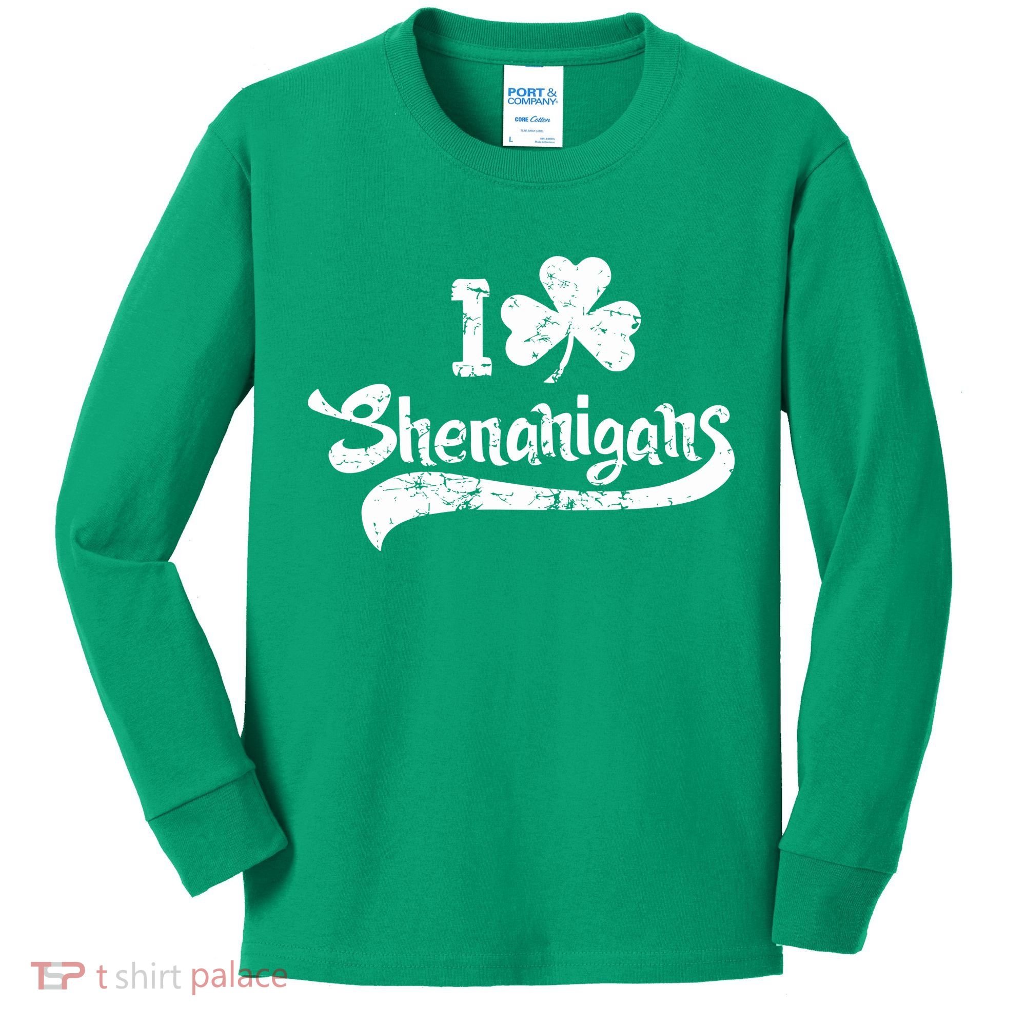 Clover Shenanigans Funny Irish Clover St Saint Patricks Day Kids Long Sleeve Shirt