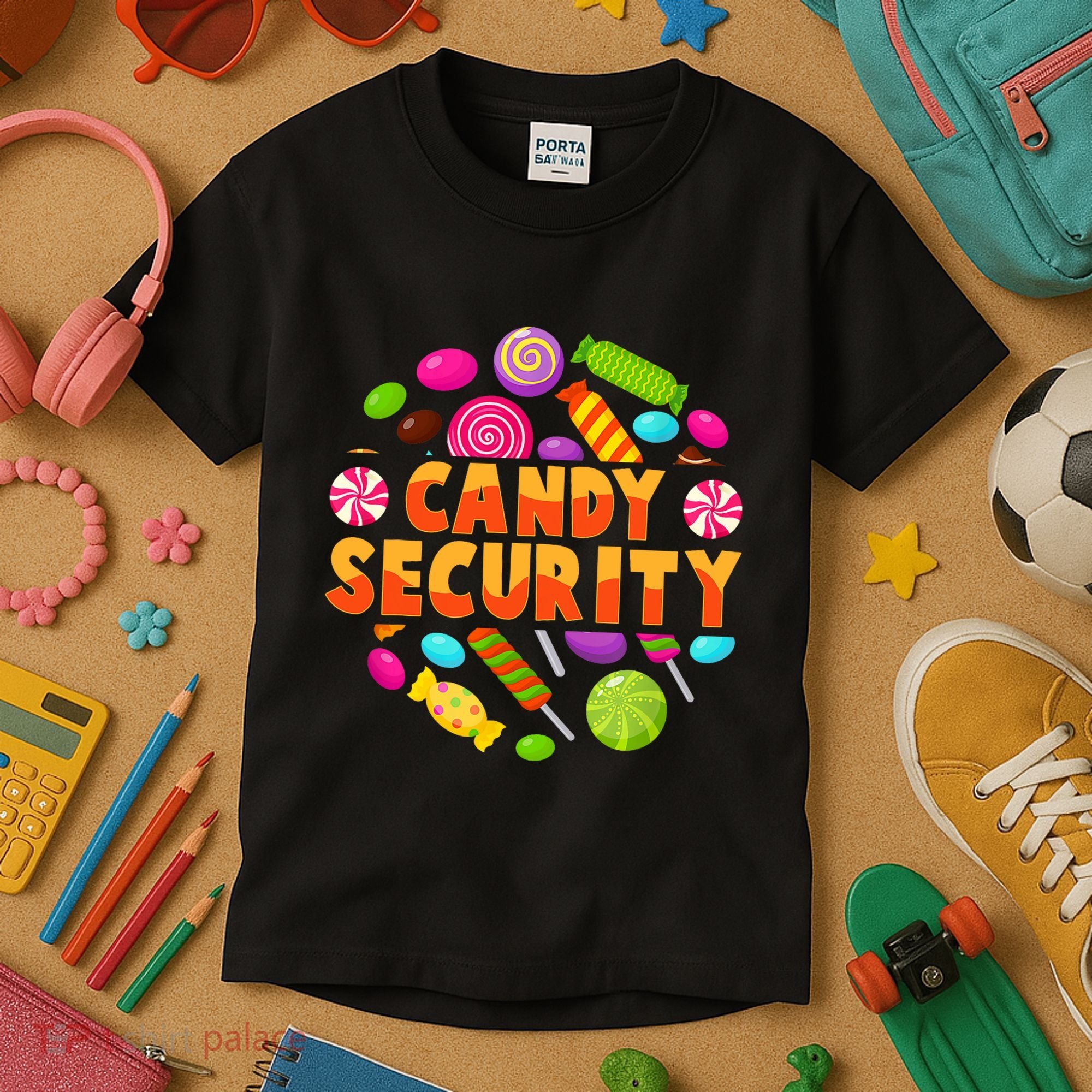 Candy Security Funny Candy Land Costume Candyland Party Kids T-Shirt