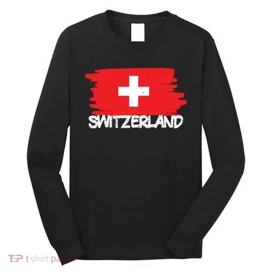 Cool Switzerland Flag Long Sleeve Shirt