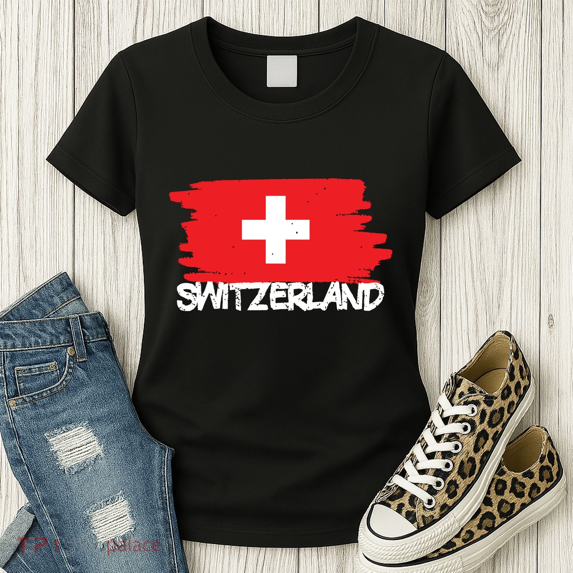 Cool Switzerland Flag Women's T-Shirt