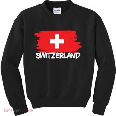 Cool Switzerland Flag Kids Sweatshirt