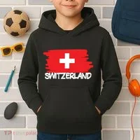 Cool Switzerland Flag Kids Hoodie thumb 2