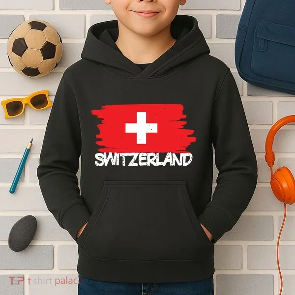 Cool Switzerland Flag Kids Hoodie