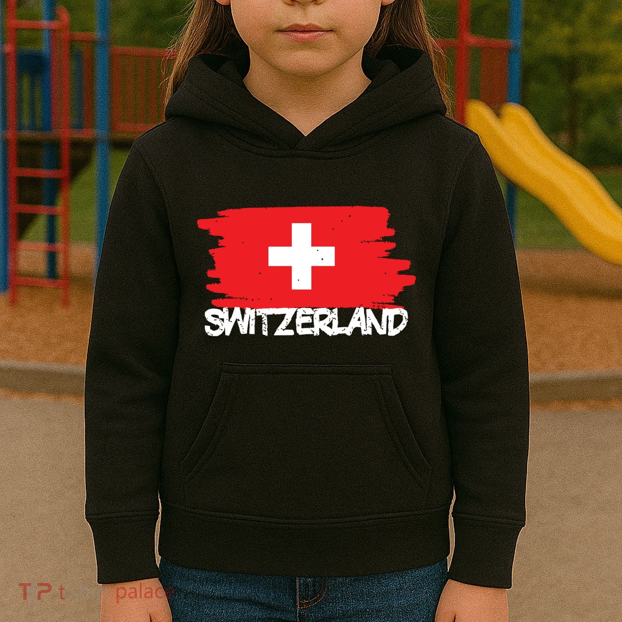 Cool Switzerland Flag Kids Hoodie