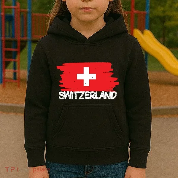 Cool Switzerland Flag Kids Hoodie