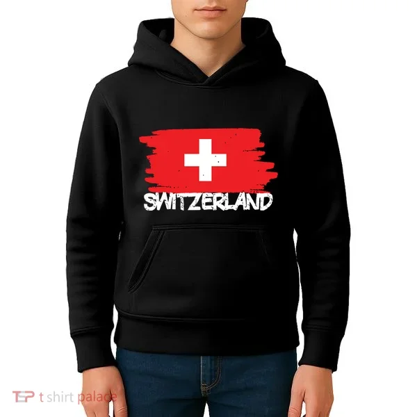 Cool Switzerland Flag Kids Hoodie