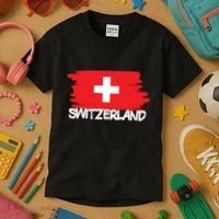 Cool Switzerland Flag Kids T-Shirt thumb 3